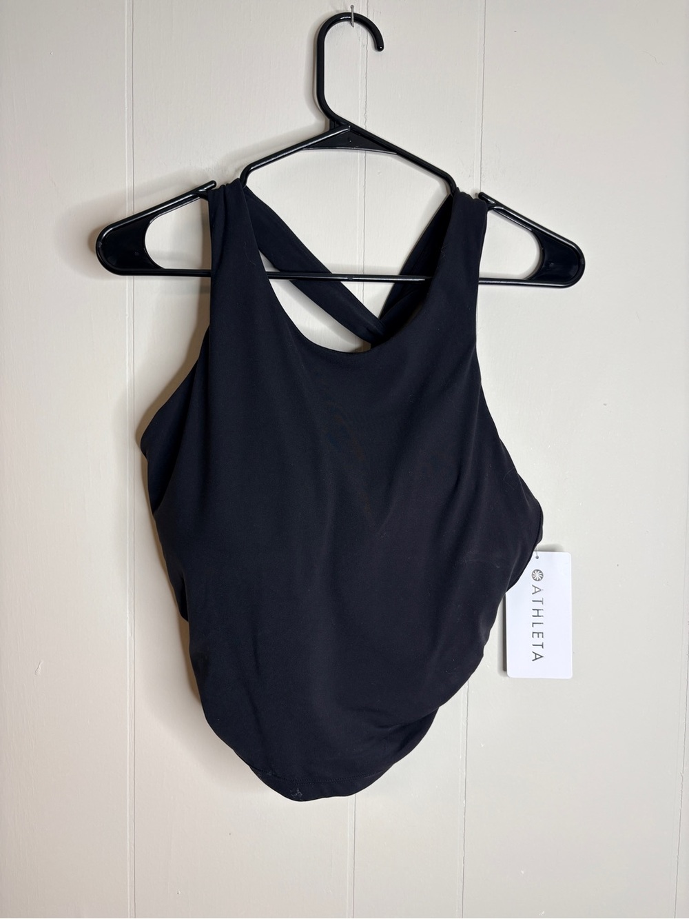 Athleta Black Conscious Twist Crop Bra XL D-DD new
